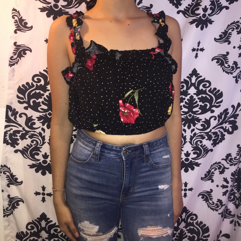 F21 floral crop top